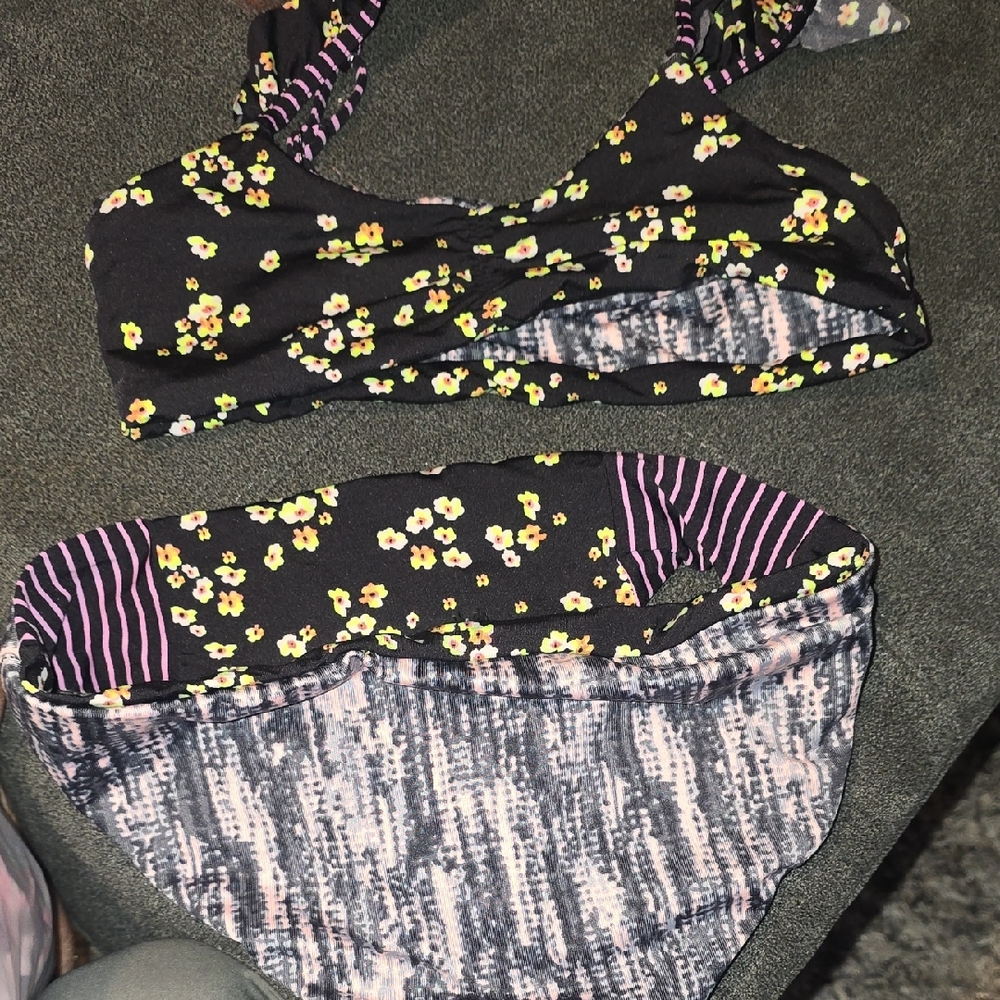 Maaji Black Floral Kids Bikini Set